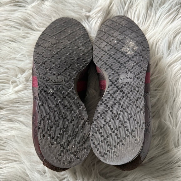 GUCCI Guccissima Leather Web Sneakers Size 7.5 - Picture 9 of 14